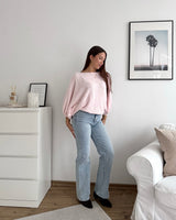 Ballon Strickpullover Rosa