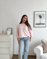 Ballon Strickpullover Rosa