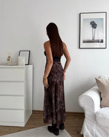 Maxi Mesh Rock mit Leomuster Camel