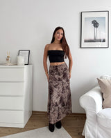 Maxi Mesh Rock mit Leomuster Beige