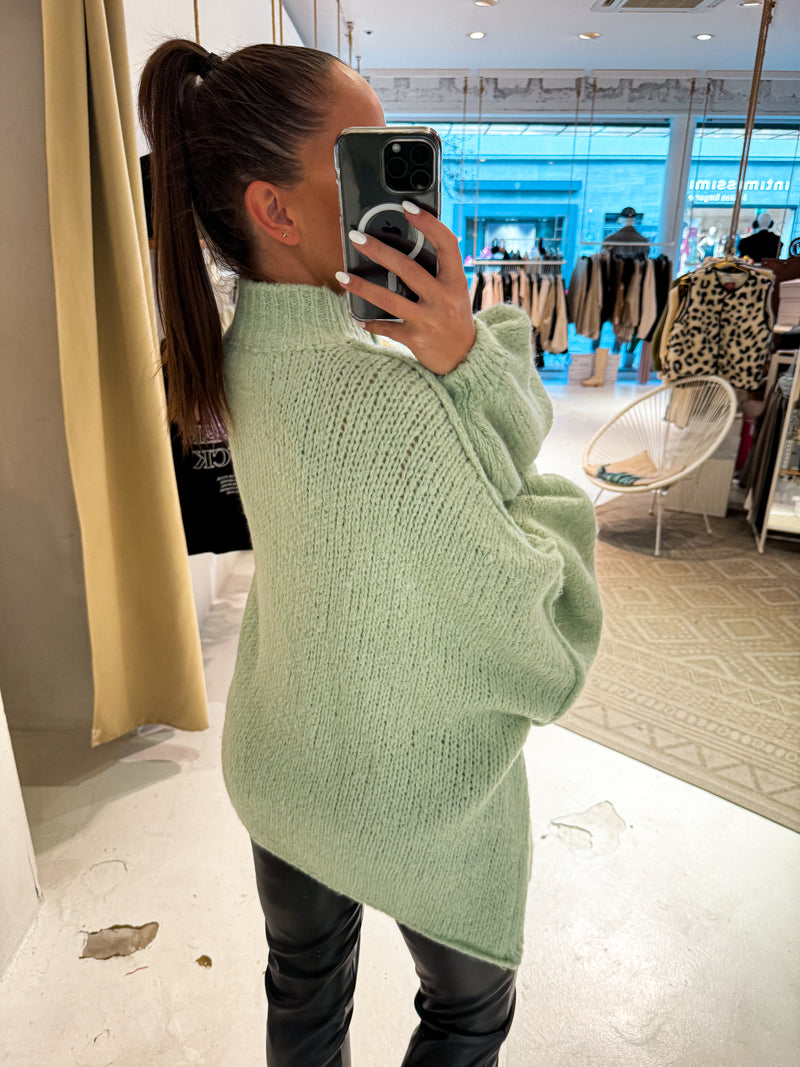 Oversized Strickjacke Mint