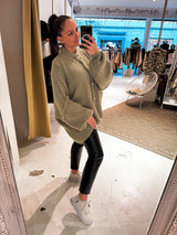 Oversized Strickjacke Olive