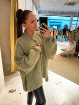 Oversized Strickjacke Olive