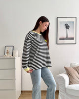 Longsleeve Patch mit Streifen Schwarz/Gelb
