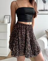 Skort mit Leomuster Camel