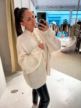 Oversized Strickjacke Beige