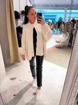 Oversized Strickjacke Beige