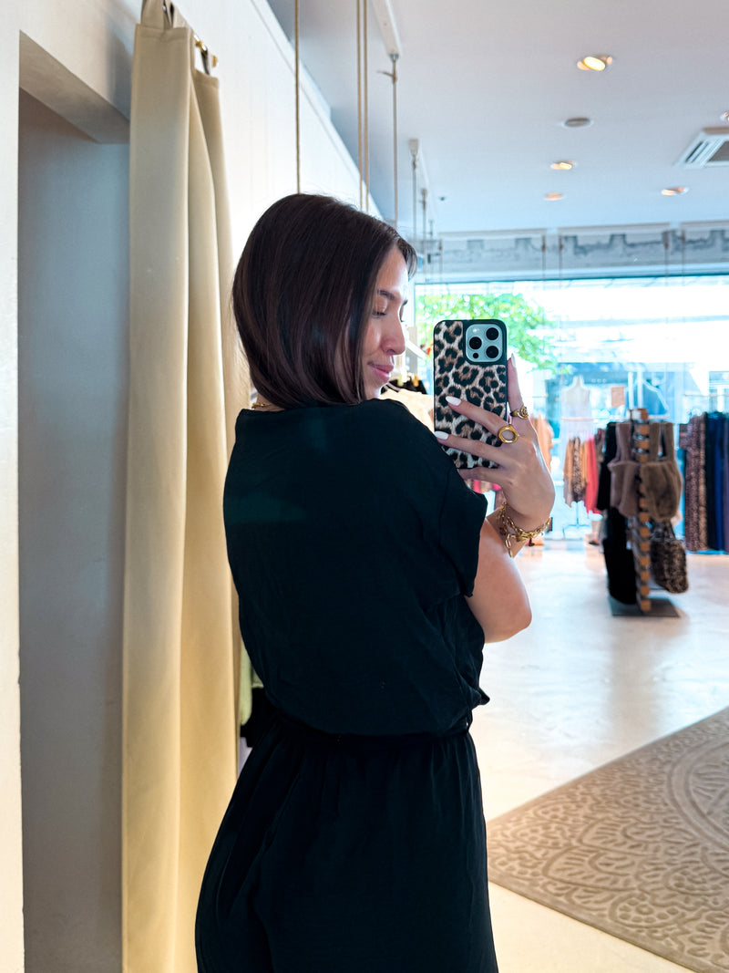 Jumpsuit mit Gürtel Schwarz