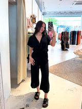 Jumpsuit mit Gürtel Schwarz