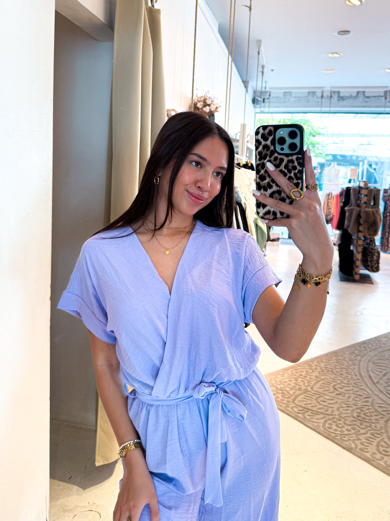 Jumpsuit mit Gürtel Flieder