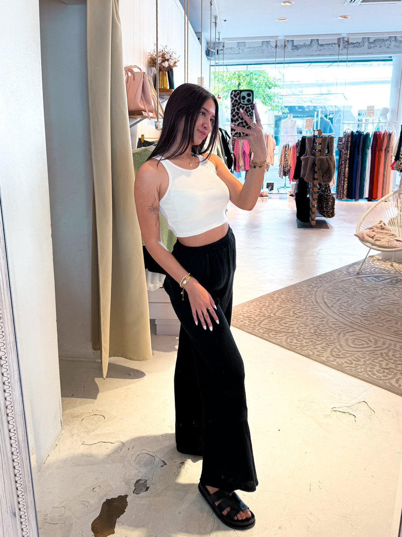 Basic Rib Top Beige