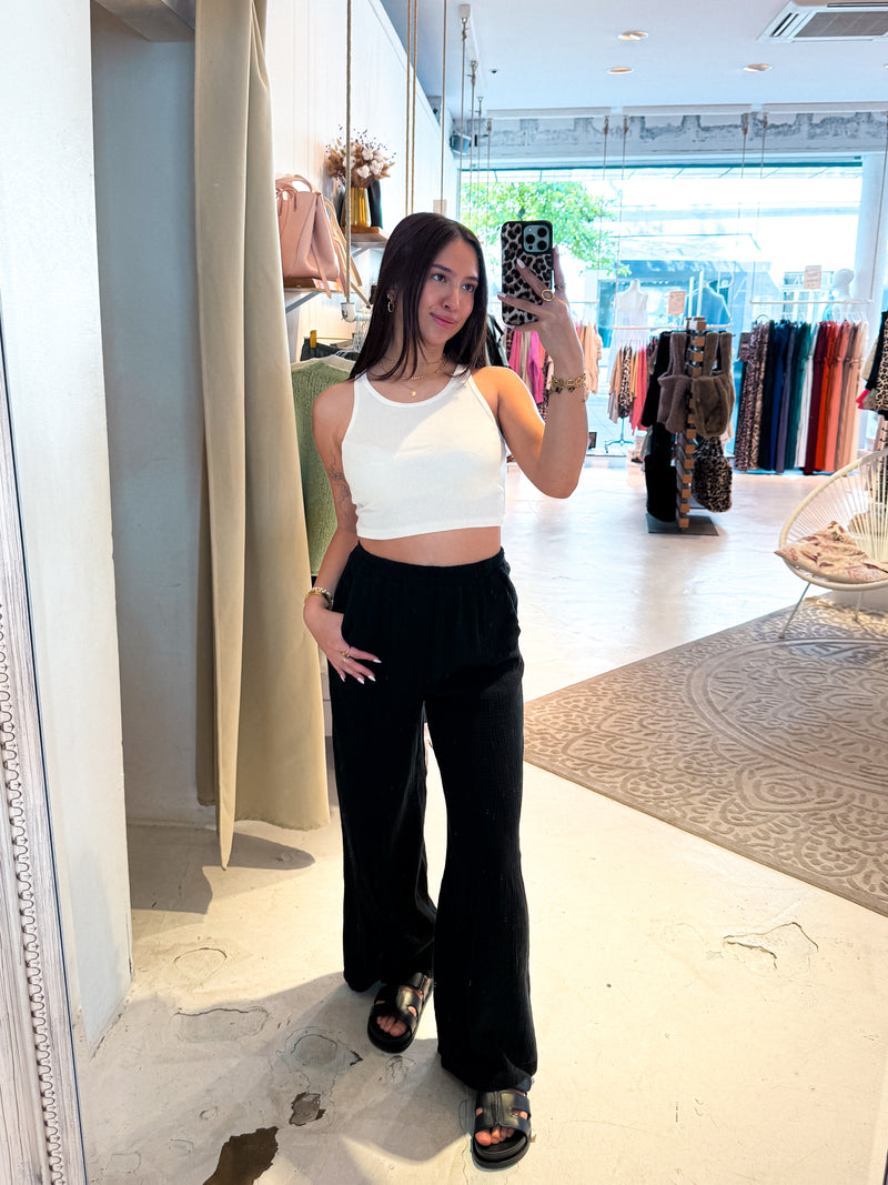 Basic Rib Top Beige