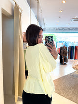 Waffle Bluse mit Schleifen Gelb