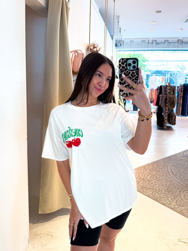 Cherry Tee Weiß