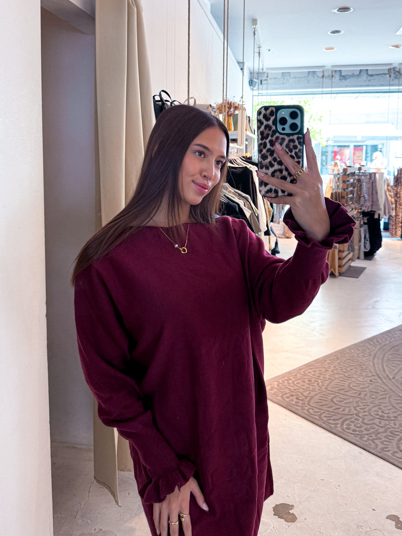 Pullover Kleid Weinrot
