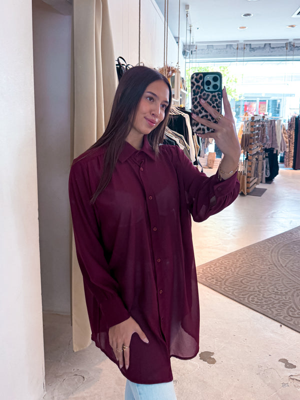Long Bluse Weinrot