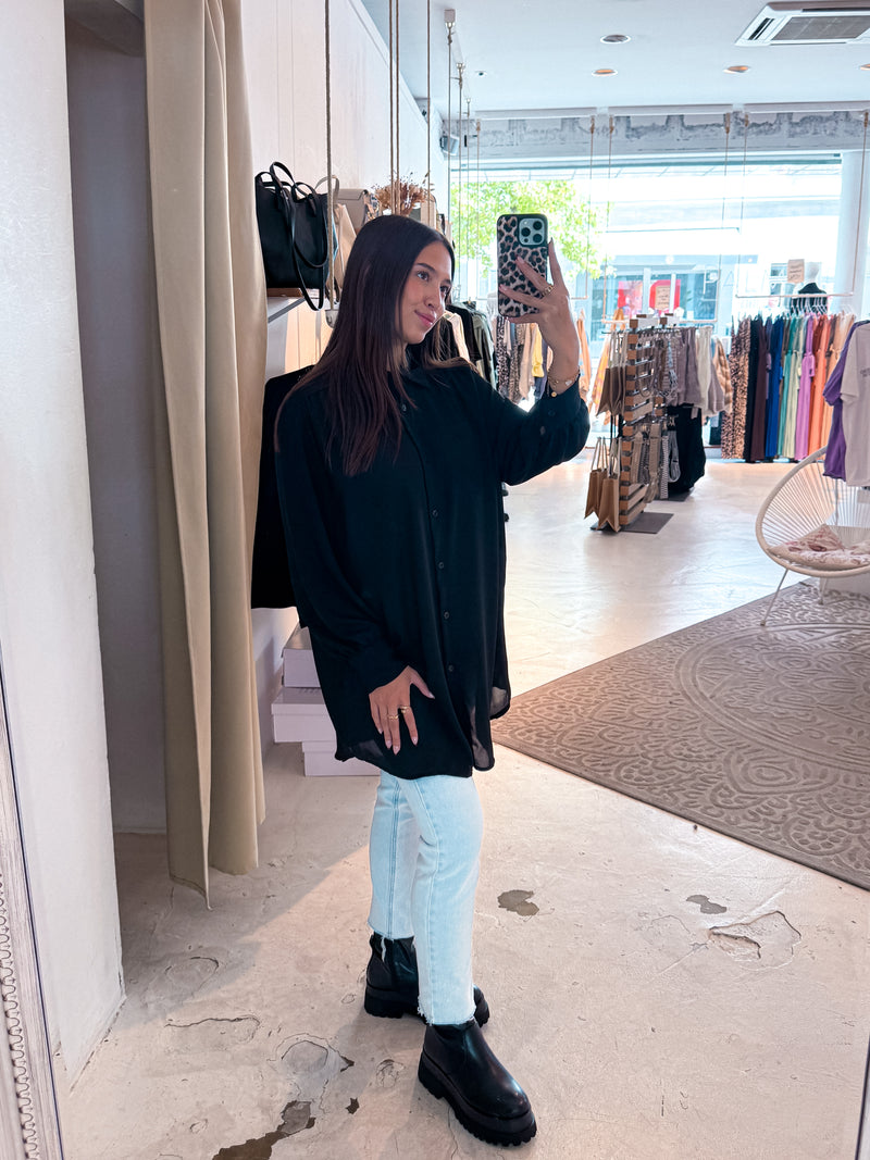 Long Bluse Schwarz