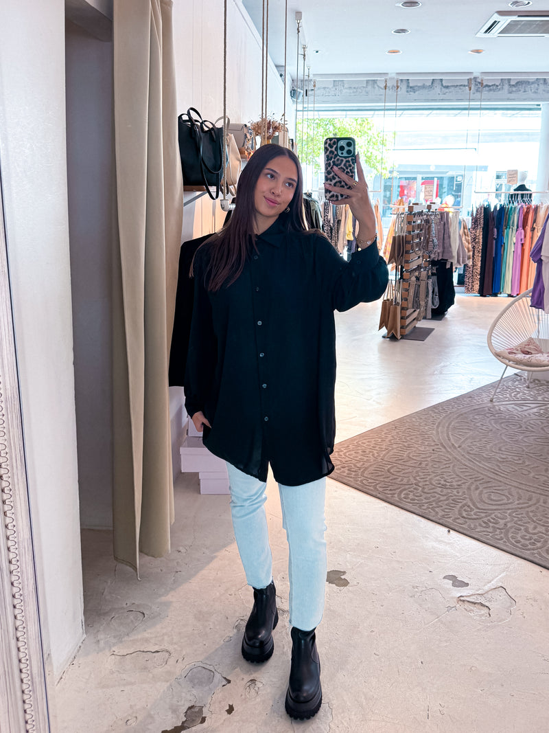 Long Bluse Schwarz