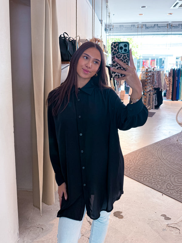 Long Bluse Schwarz