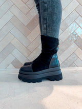 Boots mit Plateau Schwarz