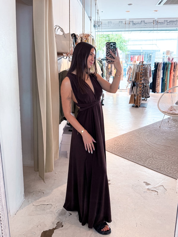 Wickel-Kleid Braun
