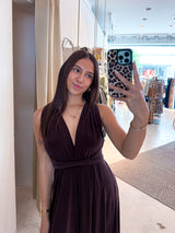 Wickel-Kleid Braun