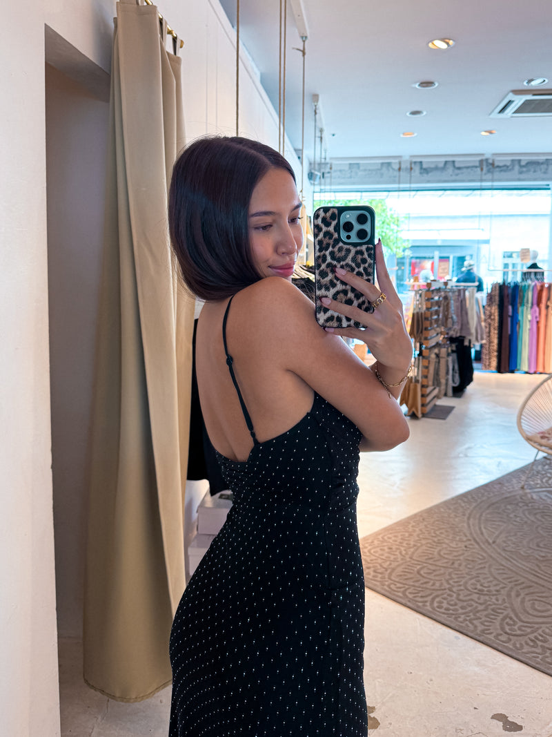 Kleid mit Steinchen Schwarz