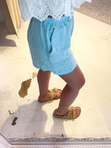 Waffle Short Hellblau