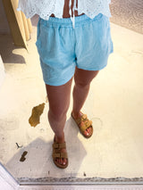 Waffle Short Hellblau
