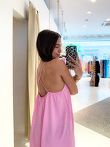Maxikleid mit Spaghettiträgern Pink