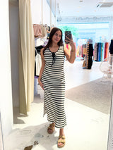 Maxikleid Gestreift Beige