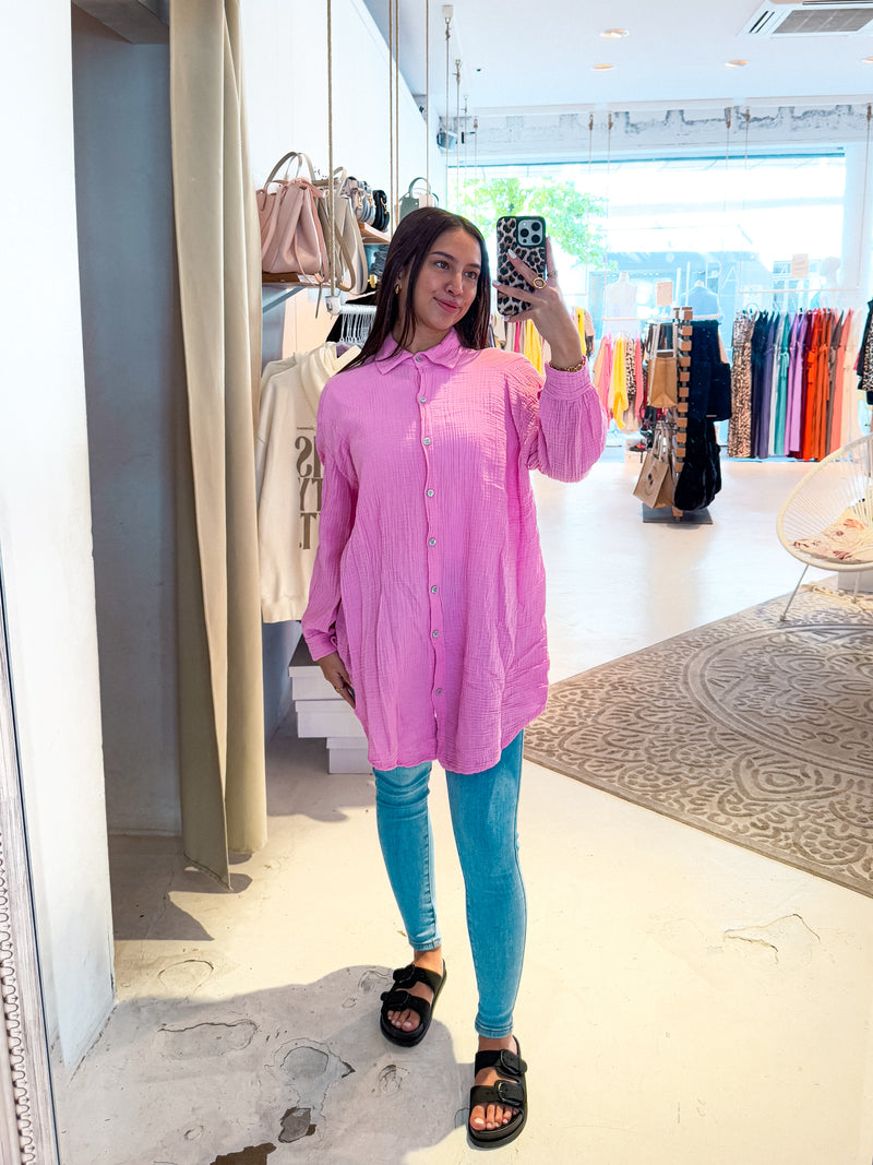 Waffle Bluse Pink