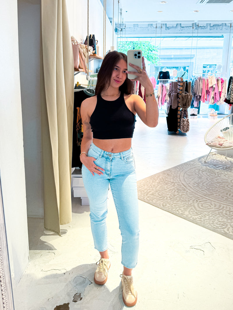 Mom Jeans Classic Hellblau