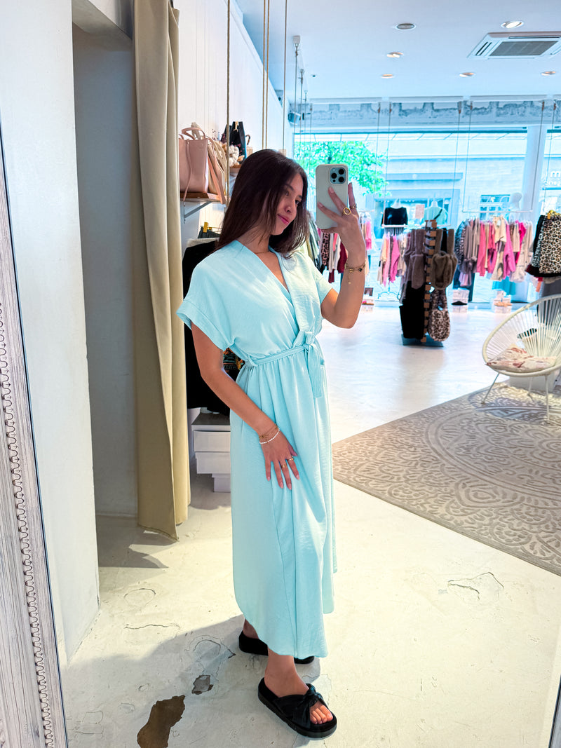 Maxikleid mit Gürtel Mint