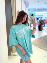 Good Vibes Only Oversized Tee Mint