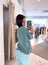 Dünner Strickpullover Olive