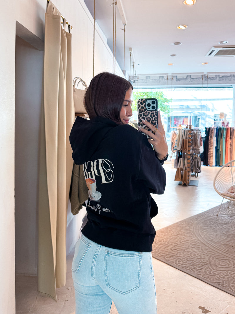 Helena Oversized Sweat Jacket Washed Black