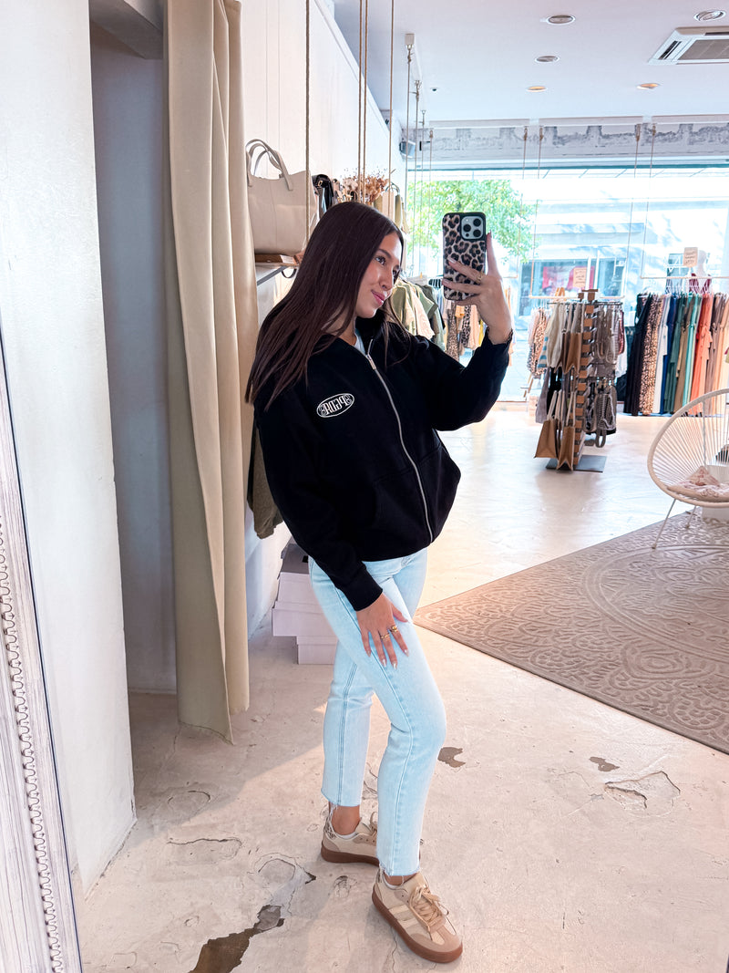 Helena Oversized Sweat Jacket Washed Black