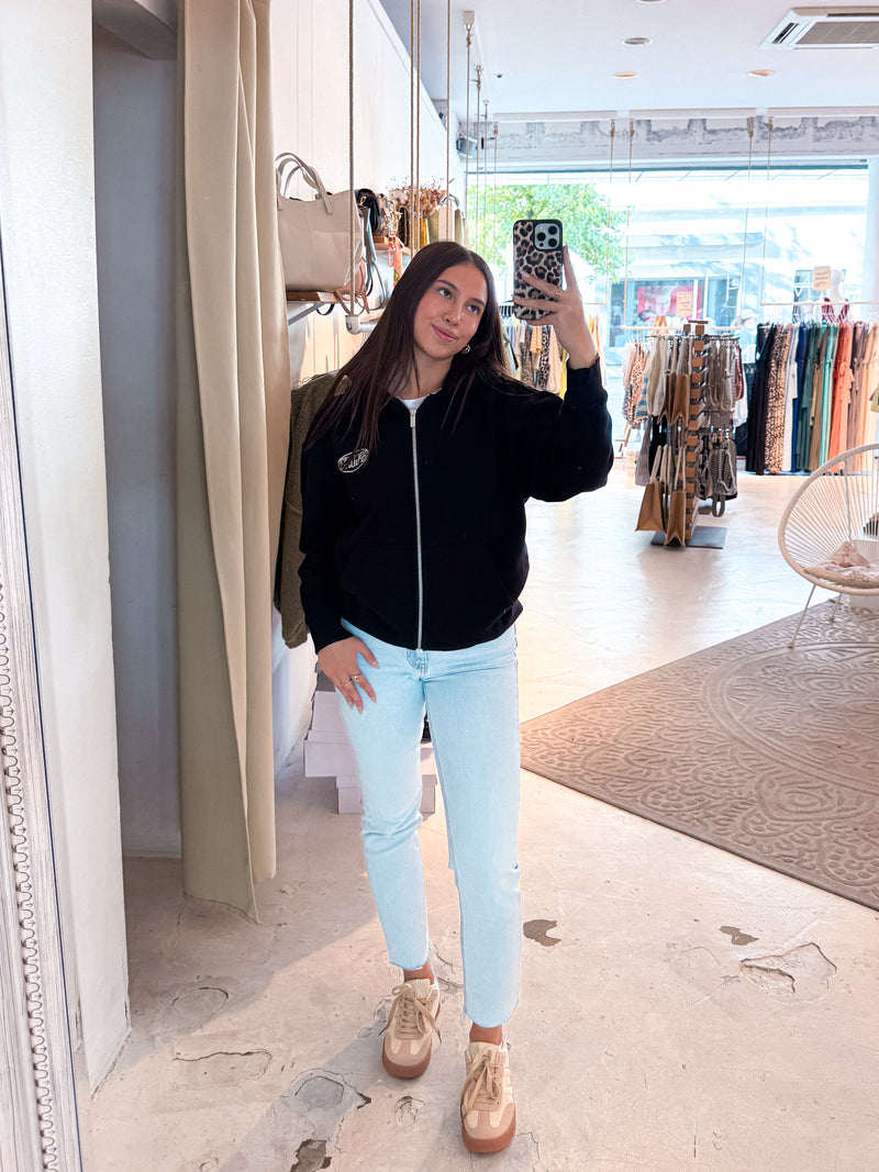 Helena Oversized Sweat Jacket Washed Black