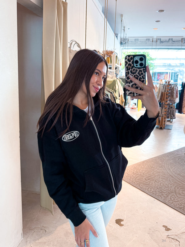 Helena Oversized Sweat Jacket Washed Black