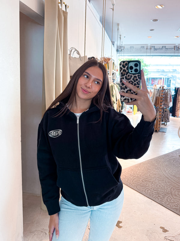Helena Oversized Sweat Jacket Washed Black