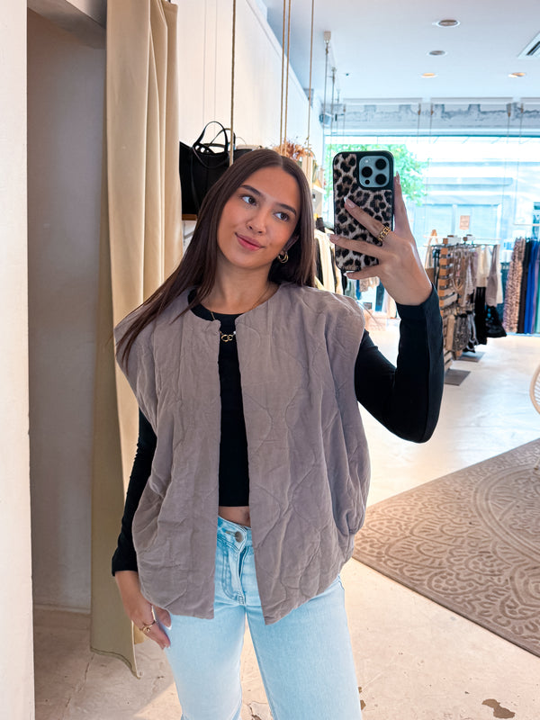 Steppweste Taupe
