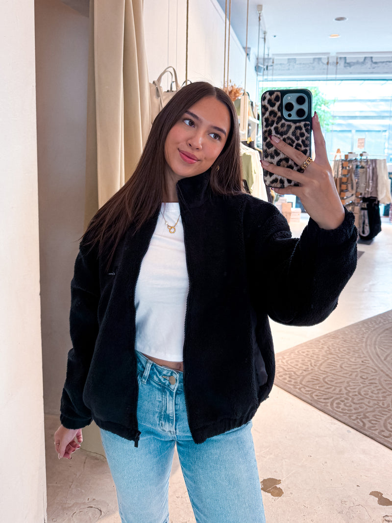 Tamsin Teddy Jacket Black