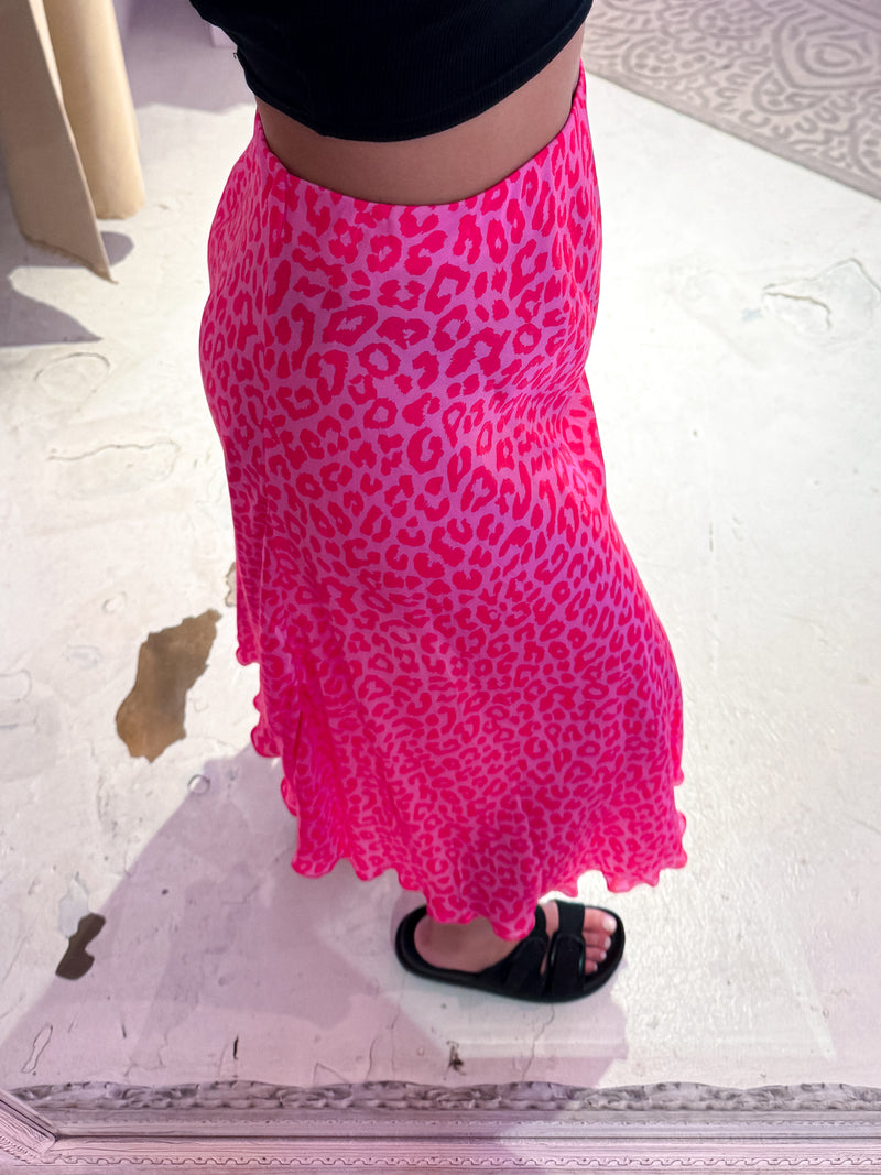 Silky Rock mit Leomuster Pink Rot