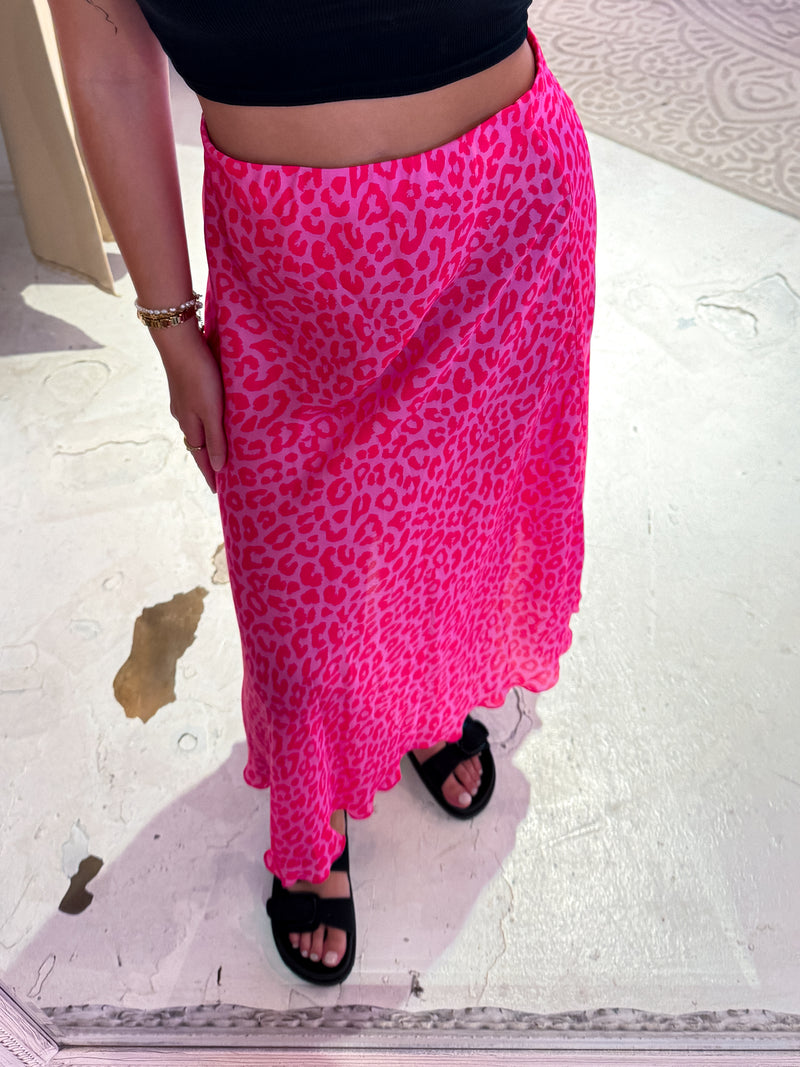 Silky Rock mit Leomuster Pink Rot
