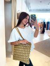 Bast Shopper Geflochten Beige