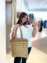 Bast Shopper Geflochten Beige