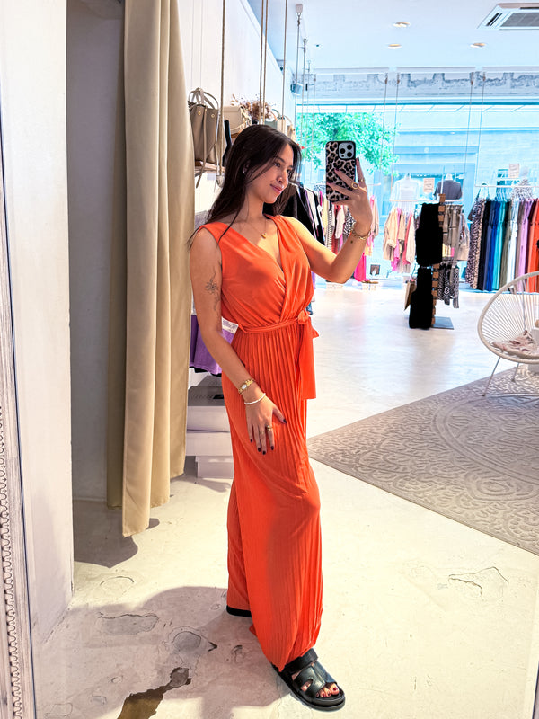 Plissee Jumpsuit Peach