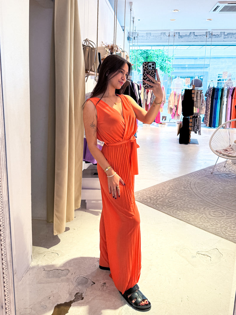 Plissee Jumpsuit Peach