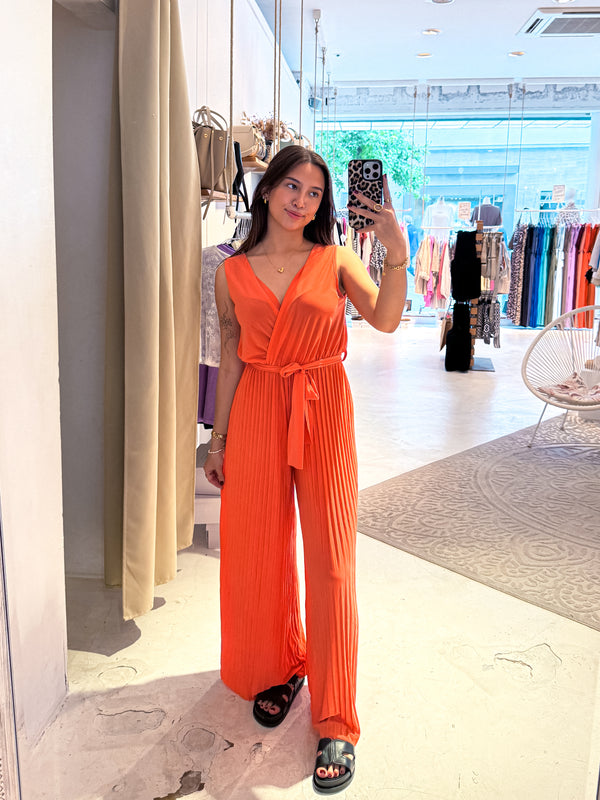 Plissee Jumpsuit Peach